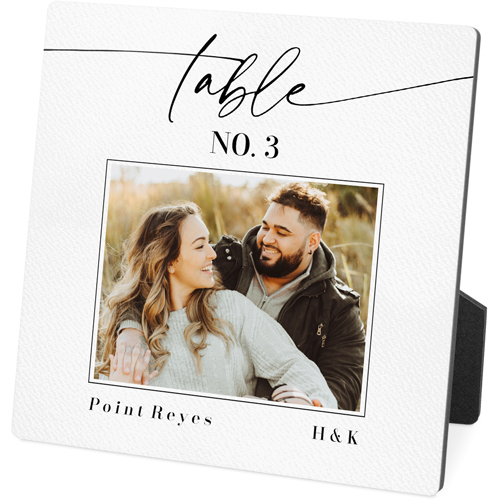 Table Sign Desktop Plaque, Rectangle, 5x5, White, white