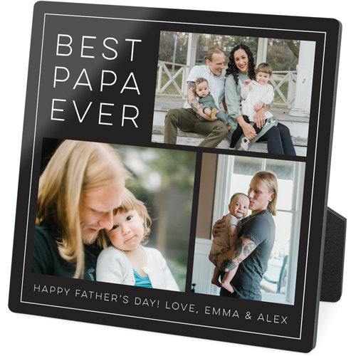 Best Modern Outline Desktop Plaque, Rectangle, 5x5, Gray