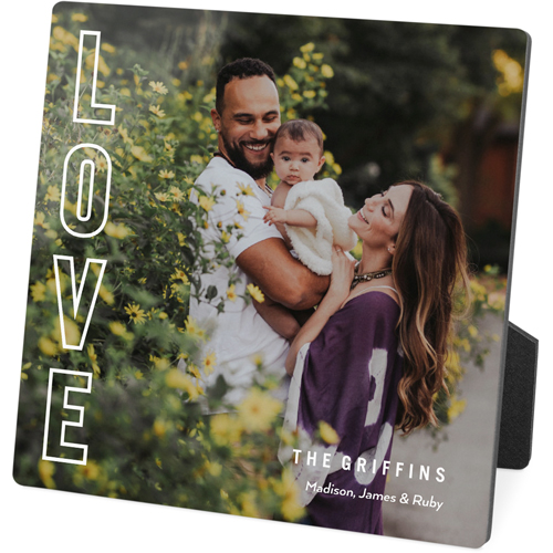 Love Block Vertical Desktop Plaque, Rectangle, 5x5, White, white