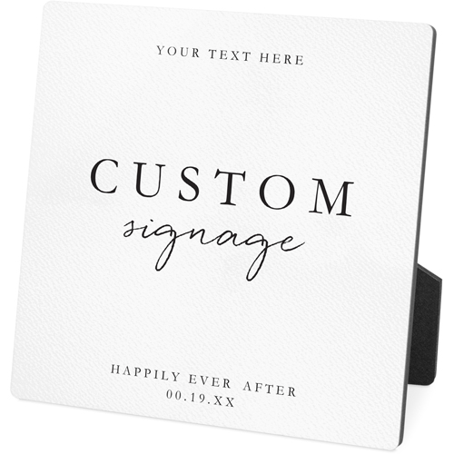 Custom Wedding Signage Desktop Plaque, Rectangle, 5x5, White, white