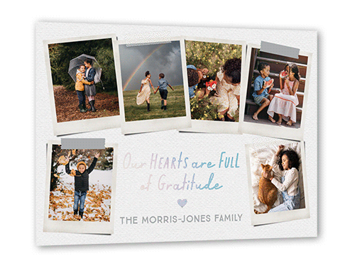 Full Hearts Gallery Thank You Card, Iridescent Foil, White, 5x7, Matte, Personalized Foil Cardstock, Square, White