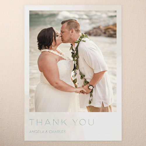 Light Wisps Wedding Thank You, Beige, Iridescent Foil, 5x7, Matte, Personalized Foil Cardstock, Square