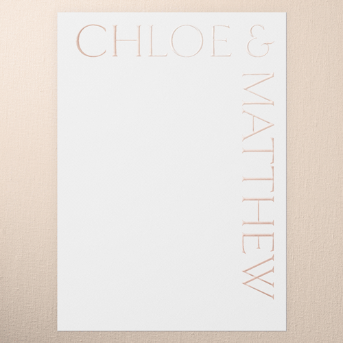Gleaming Headline Wedding Thank You Card, White, Rose Gold Foil, 5x7, Matte, Personalized Foil Cardstock, Square, White