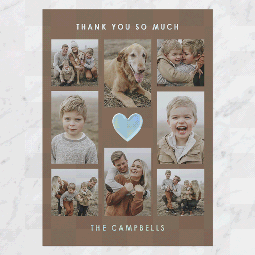 Glorious Heart Thank You Digital Foil Card, Brown, Iridescent Foil, 5x7, Matte, Personalized Foil Cardstock, Square