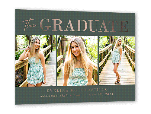 Green And Gold Graduation Announcements