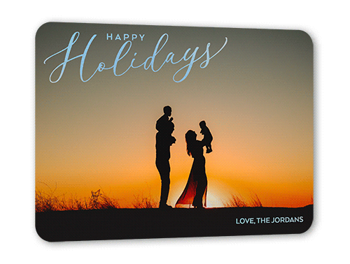Illuminating Overlay Holiday Card, White, Iridescent Foil, 5x7, Holiday, Matte, Personalized Foil Cardstock, Rounded