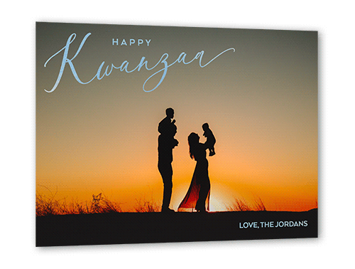Illuminating Overlay Holiday Card, White, Iridescent Foil, 5x7, Kwanzaa, Matte, Personalized Foil Cardstock, Square
