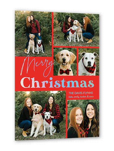 Swanky Message Holiday Card, Iridescent Foil, Red, 5x7, Christmas, Matte, Personalized Foil Cardstock, Square