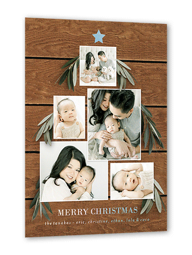 Personable Tree Holiday Card, Brown, Iridescent Foil, 5x7, Christmas, Matte, Personalized Foil Cardstock, Square, White
