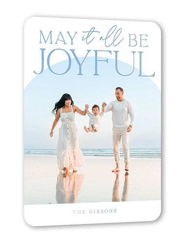 Joyful Arc Holiday Card, Iridescent Foil, White, 5x7, Holiday, Matte, Personalized Foil Cardstock, Rounded