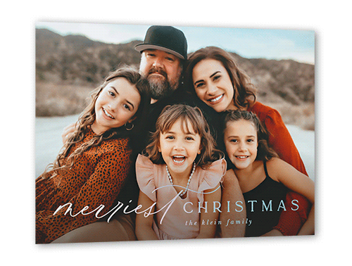 Mixed Type Footer Holiday Card, White, Iridescent Foil, 5x7, Christmas, Matte, Personalized Foil Cardstock, Square, White