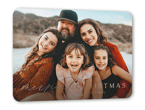 Christmas Cards With Pink And Gold Accents