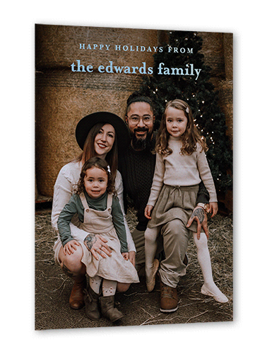 Unique Family Holiday Card, White, Iridescent Foil, 5x7, Holiday, Matte, Personalized Foil Cardstock, Square, White