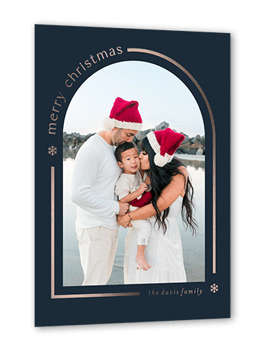 Modern Holiday Card Arch Holiday Card, Rose Gold Foil, Black, 5x7, Christmas, Matte, Personalized Foil Cardstock, Square