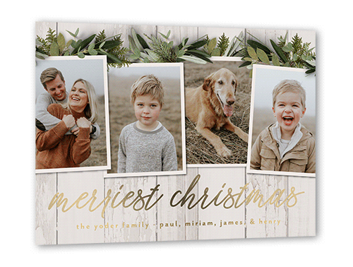 White And Gold Christmas Cards