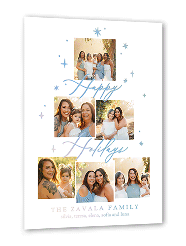 Daylight Stars Holiday Card, Iridescent Foil, White, 5x7, Holiday, Matte, Personalized Foil Cardstock, Square, White