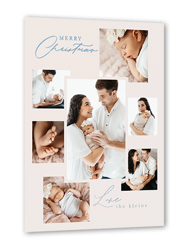 Minimal Frame Layout Holiday Card, Grey, Iridescent Foil, 5x7, Christmas, Matte, Personalized Foil Cardstock, Square, Whisper Gray