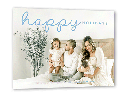 Jubilee Script Holiday Card, White, Iridescent Foil, 5x7, Holiday, Matte, Personalized Foil Cardstock, Square