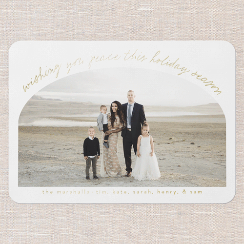 Alluring Archway Holiday Digital Foil Card, Gold Foil, White, 5x7, Holiday, Matte, Personalized Foil Cardstock, Rounded