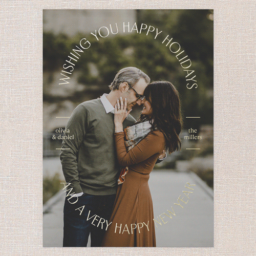 Round Radiance Holiday Card, Gold Foil, Black, 5x7, Holiday, Matte, Personalized Foil Cardstock, Square, Black