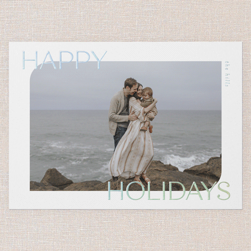 Shimmering Seasonal Wishes Holiday Card, White, Iridescent Foil, 5x7, Holiday, Matte, Personalized Foil Cardstock, Square, White