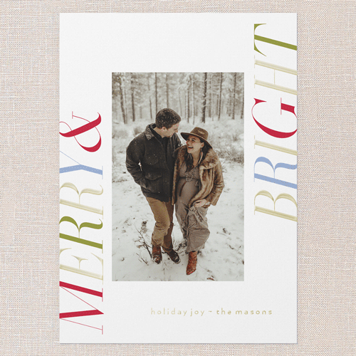 Carnelian Cadence Holiday Card, Gold Foil, White, 5x7, Christmas, Matte, Personalized Foil Cardstock, Square, White