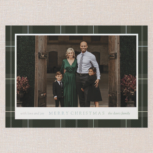 Plaid Classic Holiday Card, Iridescent Foil, Green, 5x7, Christmas, Matte, Personalized Foil Cardstock, Square, Green