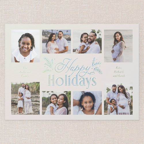 Botanical Touch Holiday Card, Iridescent Foil, Beige, 5x7, Holiday, Matte, Personalized Foil Cardstock, Square, Cream