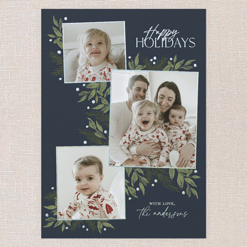 Timeless Grouping Holiday Card, Blue, Iridescent Foil, 5x7, Holiday, Matte, Personalized Foil Cardstock, Square, Blue