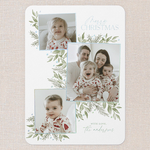 Timeless Grouping Holiday Card, White, Iridescent Foil, 5x7, Christmas, Matte, Personalized Foil Cardstock, Rounded, White