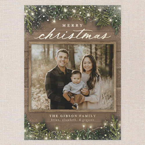 Earnest Evergreen Holiday Card, Beige, Gold Foil, 5x7, Christmas, Matte, Personalized Foil Cardstock, Square, Rye