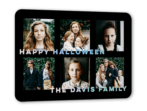 Scary Squares Halloween, Iridescent Foil, Black, 5x7, Matte, Personalized Foil Cardstock, Rounded, Black