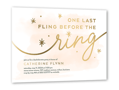 Beige Bachelorette Party Invitation