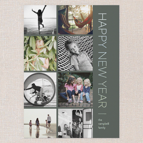 Simple Collection New Year's Digital Foil Card, Green, Iridescent Foil, 5x7, New Year, Matte, Personalized Foil Cardstock, Square, Leafy