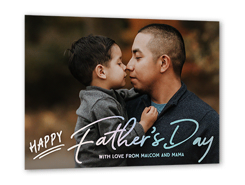 Happy Shine Father's Day, Iridescent Foil, White, 5x7, Matte, Personalized Foil Cardstock, Square, White