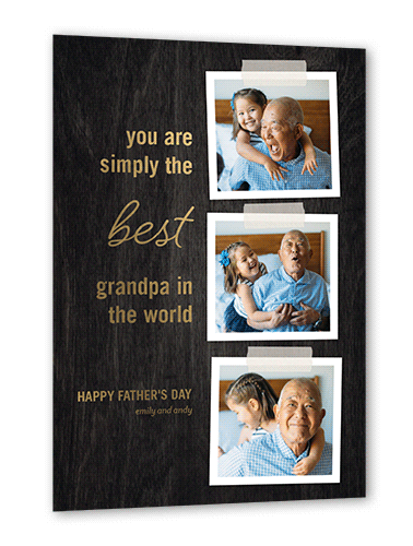 Best Grandpa Snapshots Father's Day, Gold Foil, Black, 5x7, Matte, Personalized Foil Cardstock, Square, Black