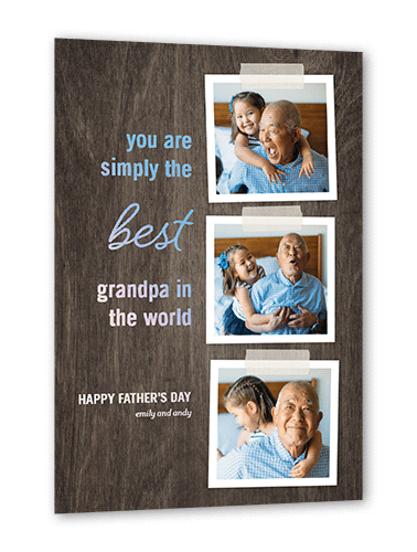 Best Grandpa Snapshots Father's Day, Iridescent Foil, Brown, 5x7, Matte, Personalized Foil Cardstock, Square