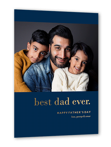 Simply Dad Father's Day, Blue, Gold Foil, 5x7, Matte, Personalized Foil Cardstock, Square