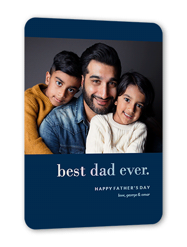 Simply Dad Father's Day, Blue, Iridescent Foil, 5x7, Matte, Personalized Foil Cardstock, Rounded, Navy