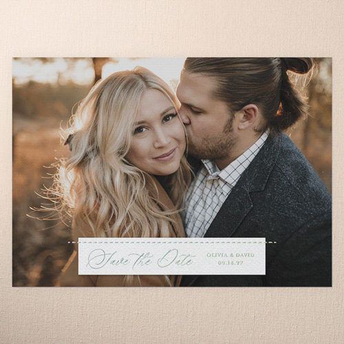 Wedding Bliss Save The Date, Iridescent Foil, White, 5x7, Matte, Personalized Foil Cardstock, Square