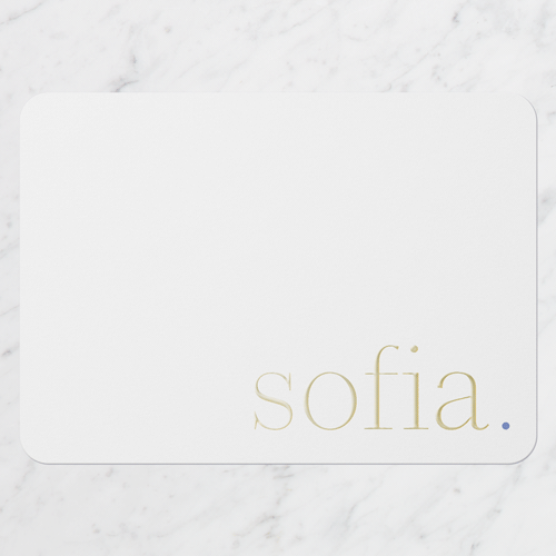 Clean Moniker Personal Stationery Digital Foil Card, Gold Foil, White, 5x7, Matte, Personalized Foil Cardstock, Rounded