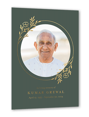 Resplendent Halo Sympathy, Gold Foil, Green, 5x7, Matte, Personalized Foil Cardstock, Square, Sage