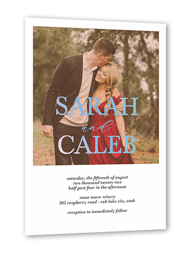 Brilliant Overlay Wedding Invitation, Iridescent Foil, Beige, 5x7, Matte, Personalized Foil Cardstock, Square