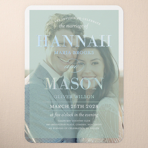 Matte Green Wedding Invitation