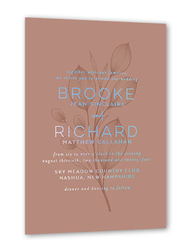 Novel Matrimony Wedding Invitation, Beige, Iridescent Foil, 5x7, Matte, Personalized Foil Cardstock, Square