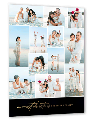 Stunning Photos Holiday Card, Gold Foil, Black, 6x8, Christmas, Matte, Personalized Foil Cardstock, Square
