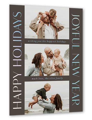 Traditional Type Holiday Card, Iridescent Foil, Grey, 6x8, Holiday, Matte, Personalized Foil Cardstock, Square