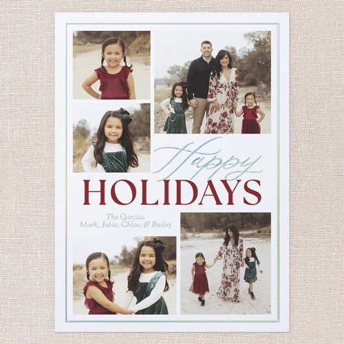 Classic Yuletide Holiday Card, White, Iridescent Foil, 6x8, Holiday, Matte, Personalized Foil Cardstock, Square, White