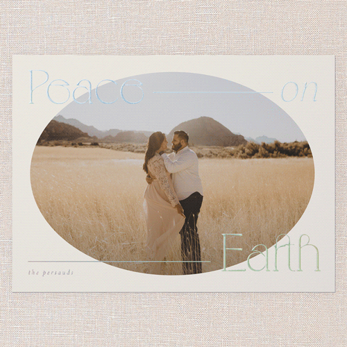 Plentiful Peace Religious Christmas Card, Iridescent Foil, Beige, 6x8, Religious, Matte, Personalized Foil Cardstock, Square, Antique White