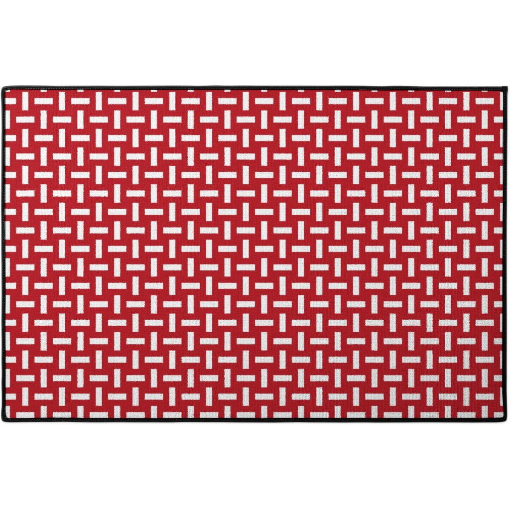 Geometrically Assembled Flag - Red Door Mat, Red